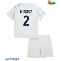 Inter Milan Denzel Dumfries #2 Bortedraktsett Barn 2025-26 Kortermet (+ Korte bukser)
